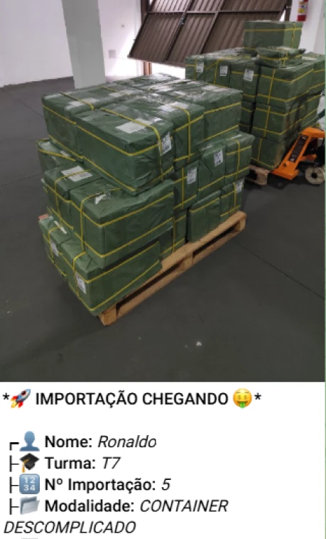 Print de importação via Container Descomplicado