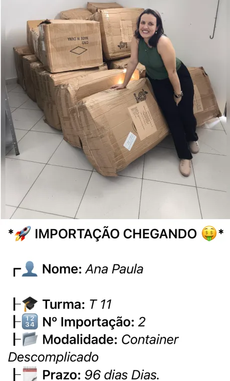 Print de importação via Container Descomplicado