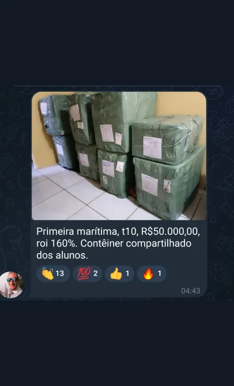 Print de importação via Container Descomplicado