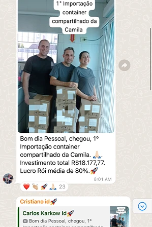 Print de importação via Container Descomplicado