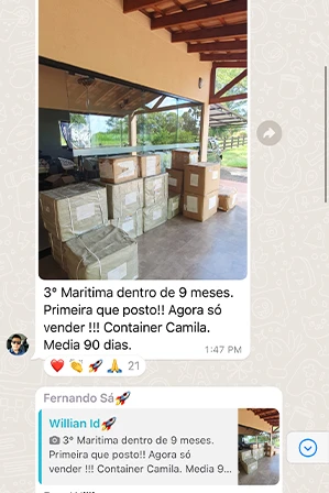 Print de importação via Container Descomplicado