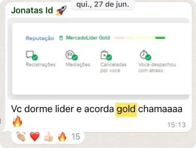 Print de conversa — resultado de aluno