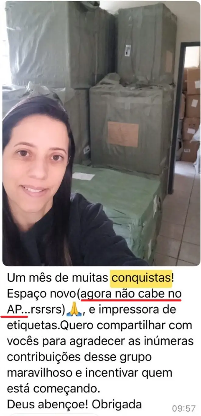 Print de conversa — resultado de aluno