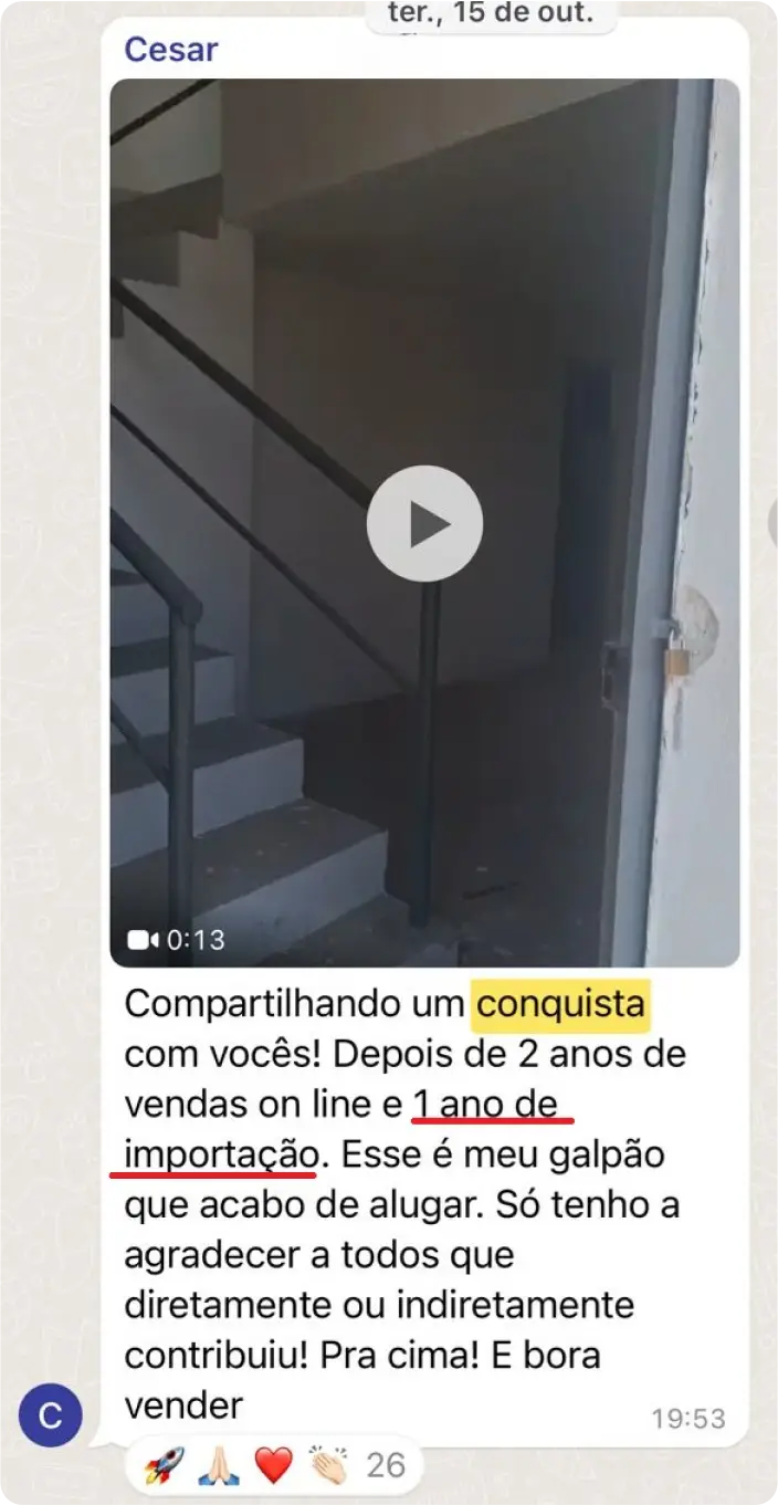 Print de conversa — resultado de aluno