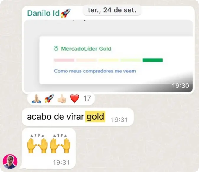 Print de conversa — resultado de aluno