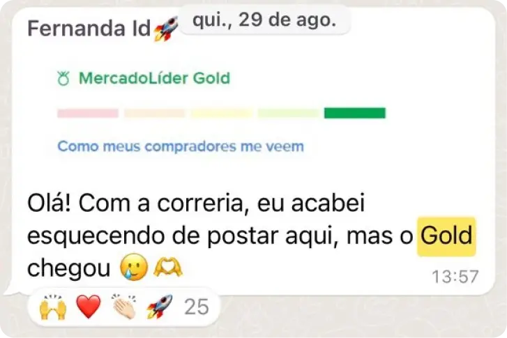 Print de conversa — resultado de aluno