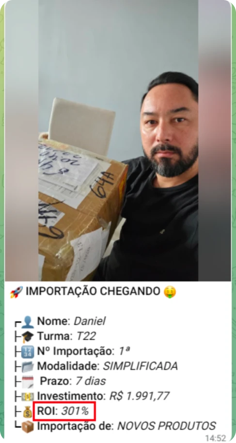 História real de aluno — Descomplicando a Importação