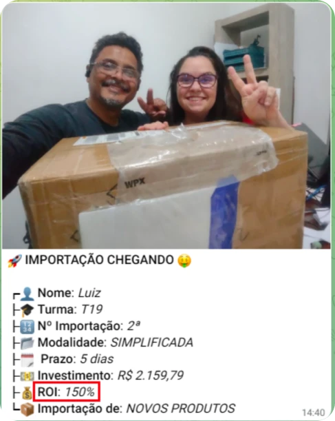 História real de aluno — Descomplicando a Importação