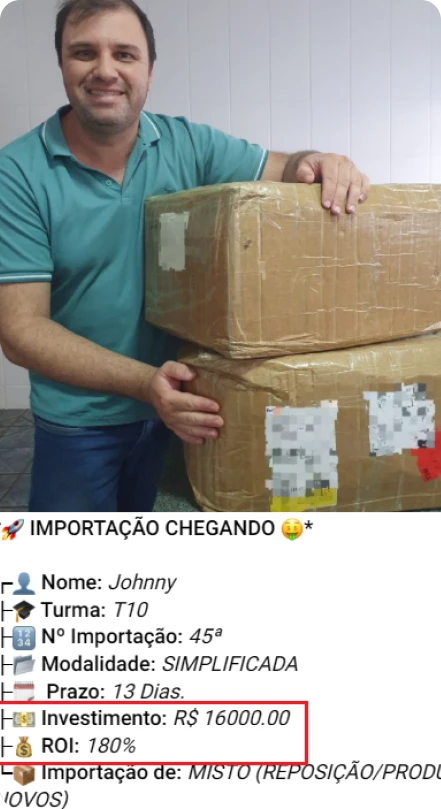 História real de aluno — Descomplicando a Importação
