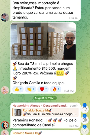 Print de importação LCL / Container Cheio de aluno