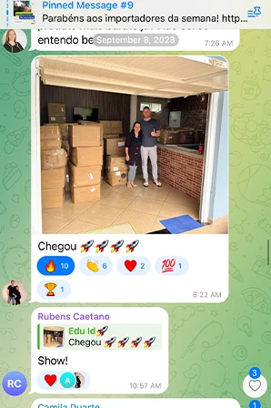 Print de importação LCL / Container Cheio de aluno