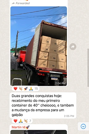 Print de importação LCL / Container Cheio de aluno