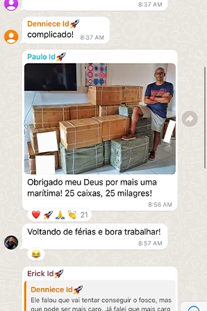 Print de importação LCL / Container Cheio de aluno