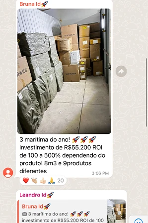 Print de importação LCL / Container Cheio de aluno
