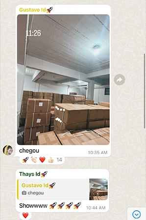 Print de importação LCL / Container Cheio de aluno