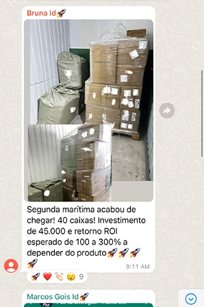 Print de importação LCL / Container Cheio de aluno