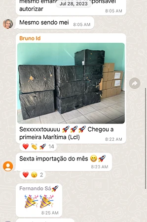 Print de importação LCL / Container Cheio de aluno