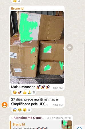 Print de importação LCL / Container Cheio de aluno