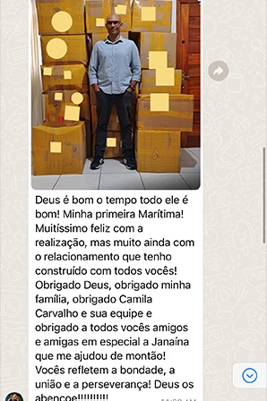 Print de importação LCL / Container Cheio de aluno