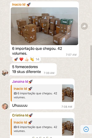 Print de importação LCL / Container Cheio de aluno