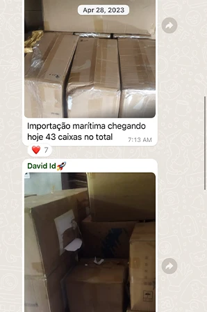 Print de importação LCL / Container Cheio de aluno