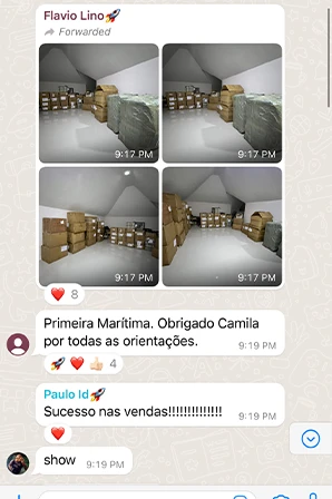 Print de importação LCL / Container Cheio de aluno