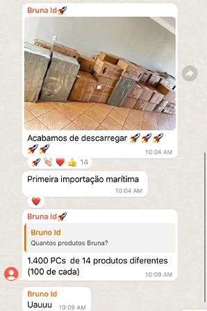 Print de importação LCL / Container Cheio de aluno