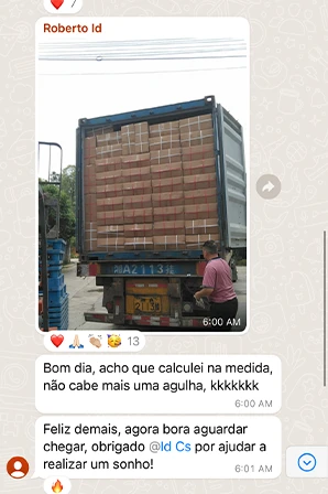 Print de importação LCL / Container Cheio de aluno