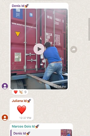 Print de importação LCL / Container Cheio de aluno