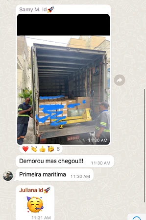 Print de importação LCL / Container Cheio de aluno