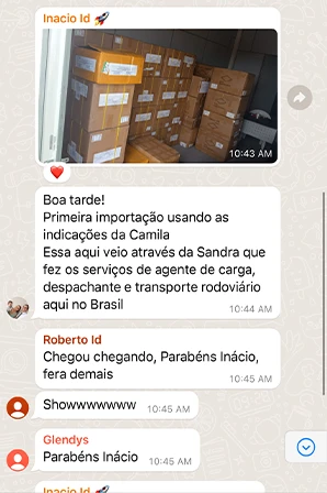 Print de importação LCL / Container Cheio de aluno