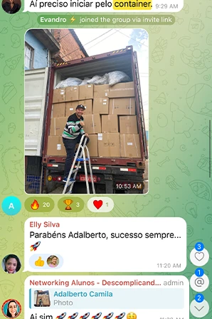 Print de importação LCL / Container Cheio de aluno