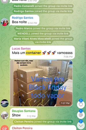 Print de importação LCL / Container Cheio de aluno