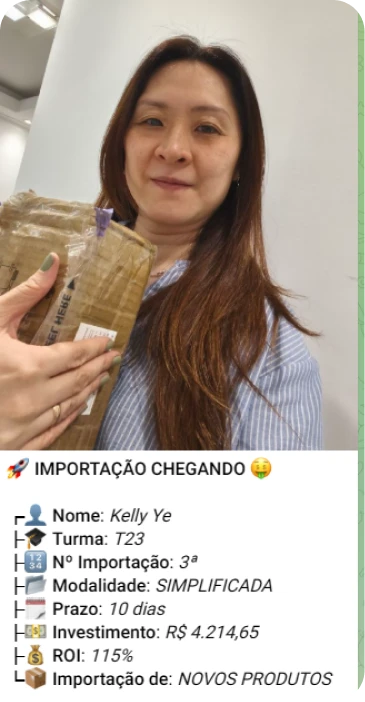 Print de importação de aluno do treinamento