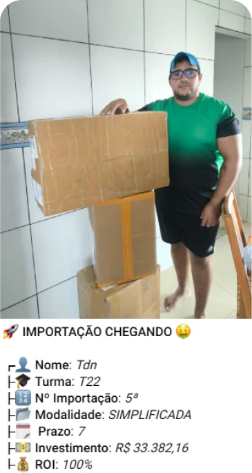 Print de importação de aluno do treinamento
