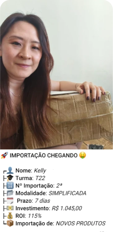 Print de importação de aluno do treinamento