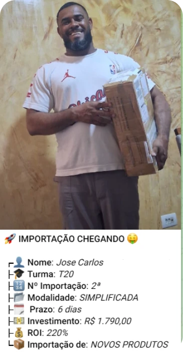 Print de importação de aluno do treinamento