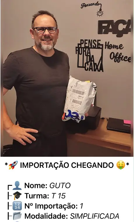 Print de importação de aluno do treinamento
