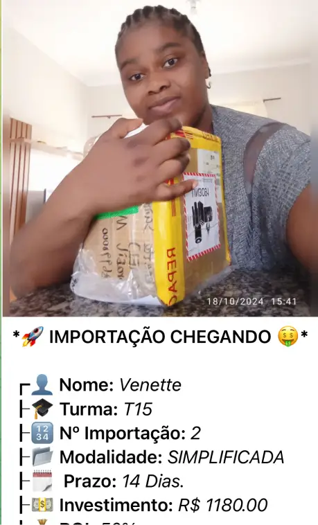 Print de importação de aluno do treinamento