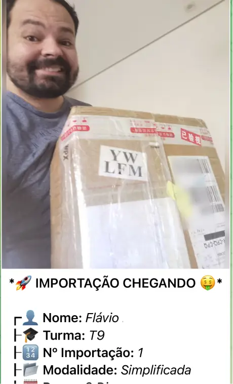 Print de importação de aluno do treinamento