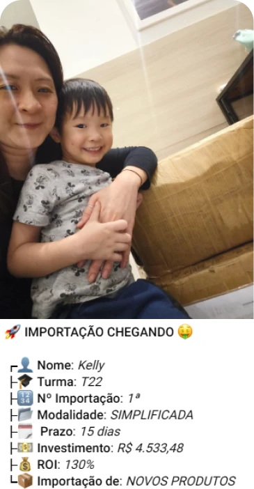 Print de importação de aluno do treinamento