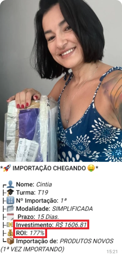 Print de importação de aluno do treinamento