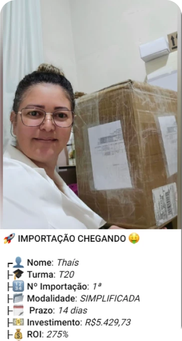 Print de importação de aluno do treinamento